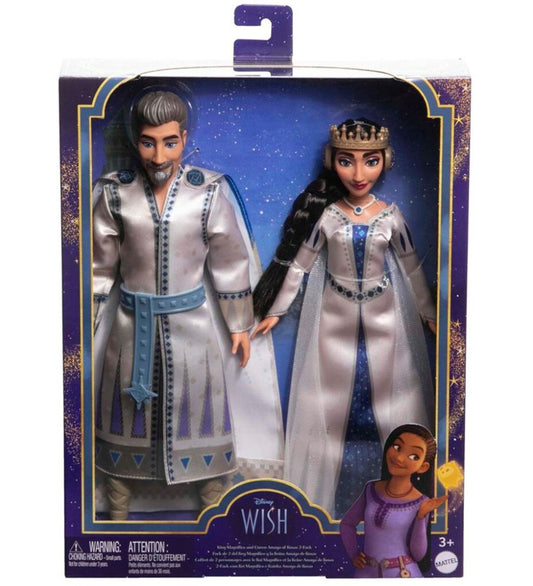 Disney Wish Poppen - 30/27 cm - Koning Magnifico/Koningin Amaya - Disney Wish - OneSize - Poppen