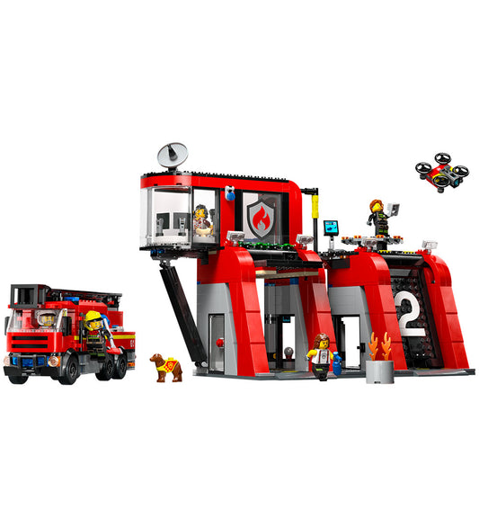 LEGO® City - Brandweerkazerne en brandweerauto 60414 - 843 Onder - LEGO® - OneSize - Blokken
