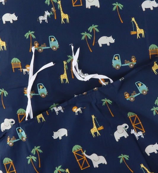 Nørgaard Madsens Beddengoed - Baby - Navy m. Safaridieren - Nørgaard Madsens - Baby - Beddengoed - Baby