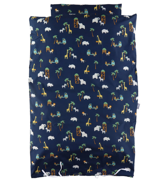 Nørgaard Madsens Beddengoed - Baby - Navy m. Safaridieren - Nørgaard Madsens - Baby - Beddengoed - Baby