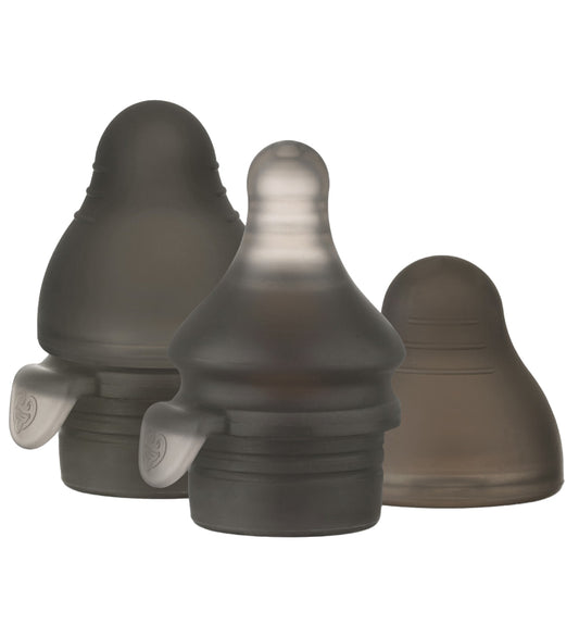 Haakaa flessenspeen voor siliconen tas - 2-pack - Zwart - Haakaa - OneSize - Flessenspenen