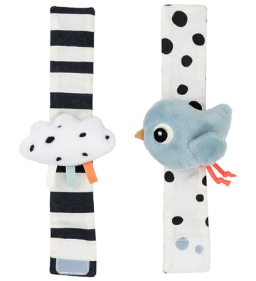 Done by Deer Polsrammelaarset - 2-pack - Happy Clouds - Blauw - Done by Deer - OneSize - Ramelaren