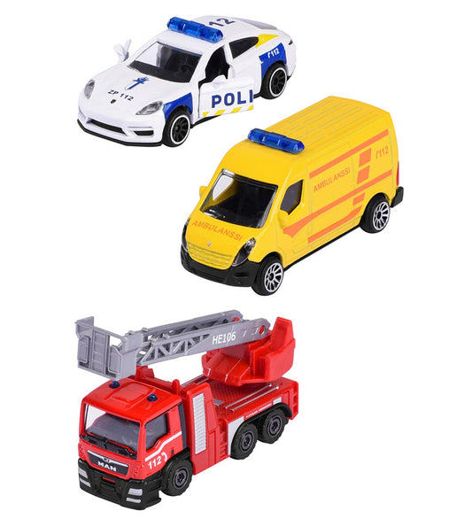 Majorette Speelgoed - 3 Onderdelen - Reddingsvoertuigen - Majorette - OneSize - Auto´s