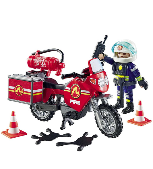 Playmobil Action Helden - Brandweerwagen op de plaats van het on - Playmobil - OneSize - Blokken