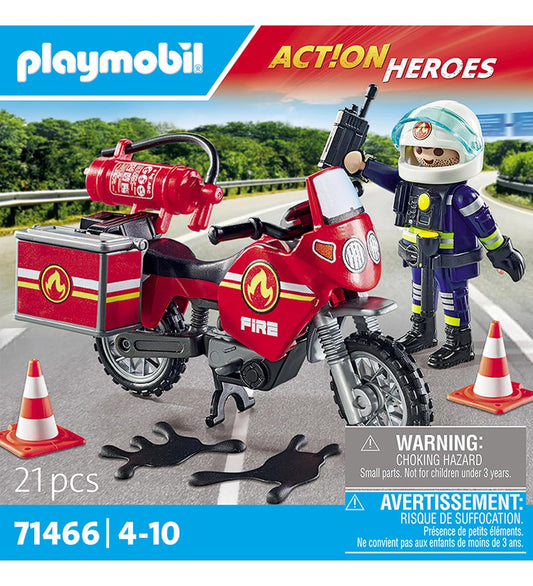 Playmobil Action Helden - Brandweerwagen op de plaats van het on - Playmobil - OneSize - Blokken