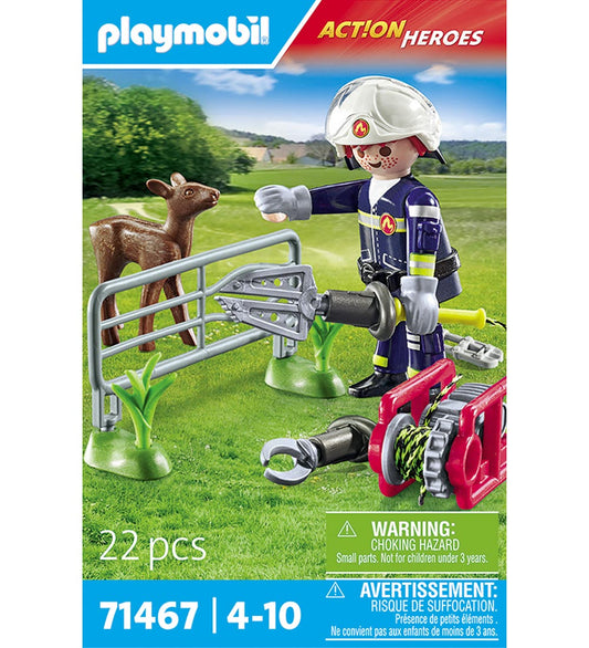 Playmobil Action Helden - Brandweerdieren... - 71467 - 22 Onderd - Playmobil - OneSize - Blokken