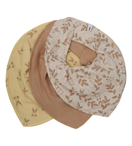Pippi Baby Kwijlslabbetje - 3-pack - Indiaas Tan - Pippi Baby - OneSize - Kwijlsjaaltjes