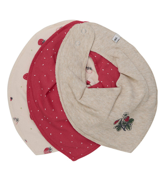 Pippi Baby Slabben - 3-pack - Echt Rood - Pippi Baby - OneSize - Kwijlsjaaltjes