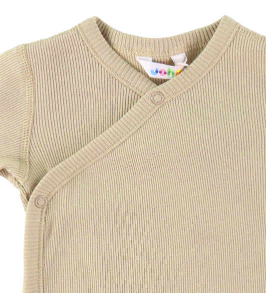 Joha Wikkelromper l/s - Rib - Beige - Joha - 60 - Rompers Lange Mouw