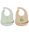 OYOY Slabbetjes - Silicone - 2 st. - Yummy+ - Minty/Camel - OYOY - OneSize - Slabbetjes