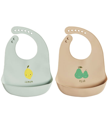OYOY Slabbetjes - Silicone - 2 st. - Yummy+ - Minty/Camel - OYOY - OneSize - Slabbetjes