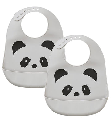 Liewood Slabbetjes - Silicone - 2-pack - Tilda - Panda Dumbo Gre - Liewood - OneSize - Slabbetjes