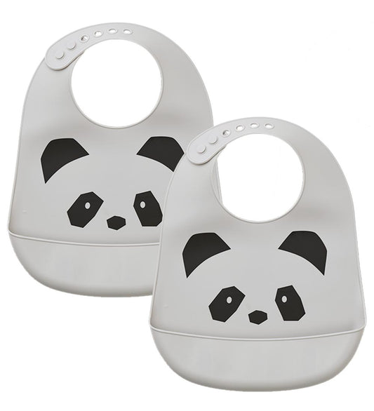 Liewood Slabbetjes - Silicone - 2-pack - Tilda - Panda Dumbo Gre - Liewood - OneSize - Slabbetjes