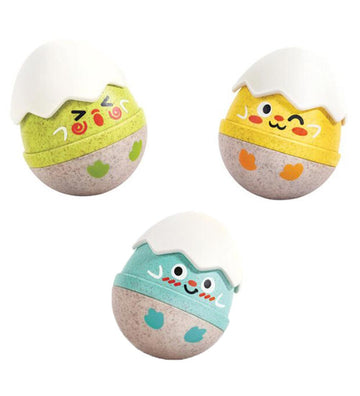 Hape Rammelende eieren - 3-pack - Happy Uitkomende wiebelrammela - Hape - OneSize - Ramelaren
