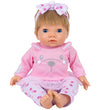 Tiny Treasures Pop m. Blond haar - Roze Bunny Baby - Tiny Treasures - OneSize - Poppen