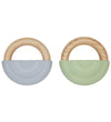 OYOY Bijtring - Rainbow Bijtring - 2-pack - Dusty Blue/Green - OYOY - OneSize - Bijtringen