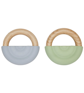 OYOY Bijtring - Rainbow Bijtring - 2-pack - Dusty Blue/Green - OYOY - OneSize - Bijtringen