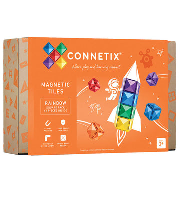 Connetix Magneetset - 42 Onderdelen - Rainbow Vierkant - Connetix - OneSize - Magnetisch speelgoed