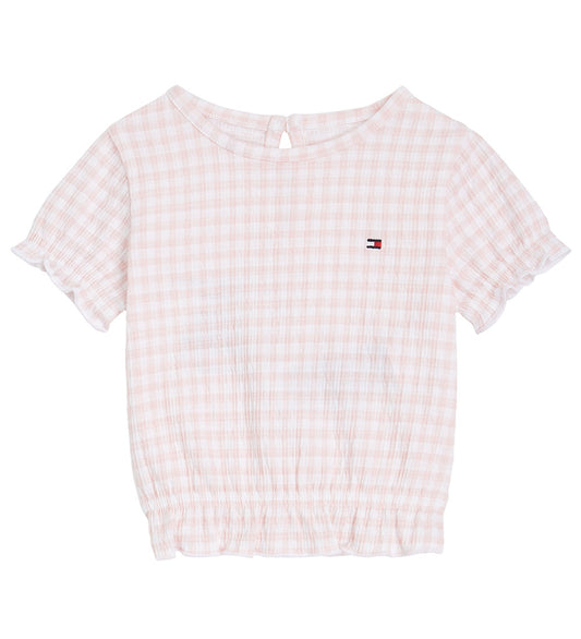 Tommy Hilfiger Set - T-Shirt/Bloomers - Ruffle Gingham - White/P - Tommy Hilfiger - 68 - Babyshorts