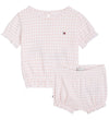 Tommy Hilfiger Set - T-Shirt/Bloomers - Ruffle Gingham - White/P - Tommy Hilfiger - 68 - Babyshorts