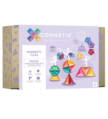 Connetix Magneetset - 48 Onderdelen - Pastel Vormuitbreidingspak - Connetix - OneSize - Magnetisch speelgoed