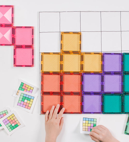Connetix Magneetset - 40 Onderdelen - Pastel Vierkant uitbreidin - Connetix - OneSize - Magnetisch speelgoed
