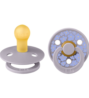 BIBS Colour Fopspenen - 2-pack - Maat 2 - Rond - Fossiel Grey m. - BIBS - 6-18 mnd - Fopspenen