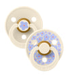 BIBS Colour Fopspenen - 2-pack - Maat 1 - Rond - Ivory m. Bloeme - BIBS - 0-6 mnd - Fopspenen
