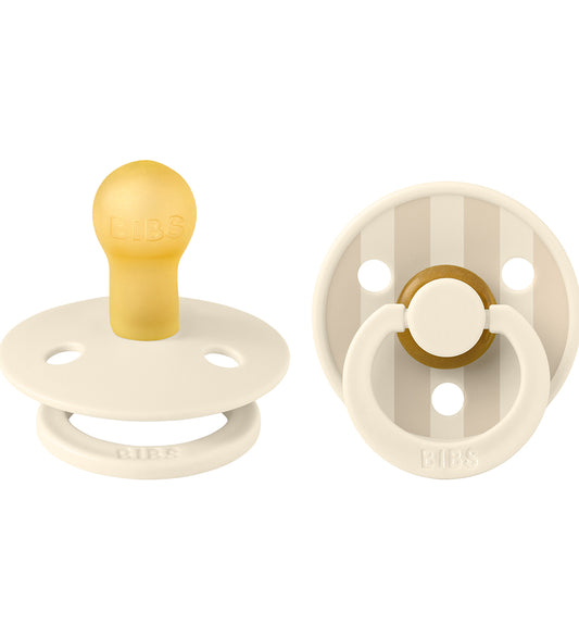 BIBS Colour Fopspenen - 2-pack - Maat 1 - Rond - Ivory/Vanilla m - BIBS - 0-6 mnd - Fopspenen