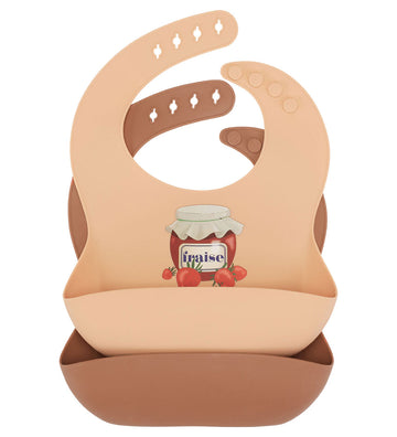 Konges Sløjd Slabbetjes - Silicone - 2-pack - Fraise - Konges Sløjd - OneSize - Slabbetjes