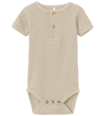 Name It Romper s/s - Noos - NbmKab - Puur Kasjmier - Name It - 50 - Rompers Korte Mouw