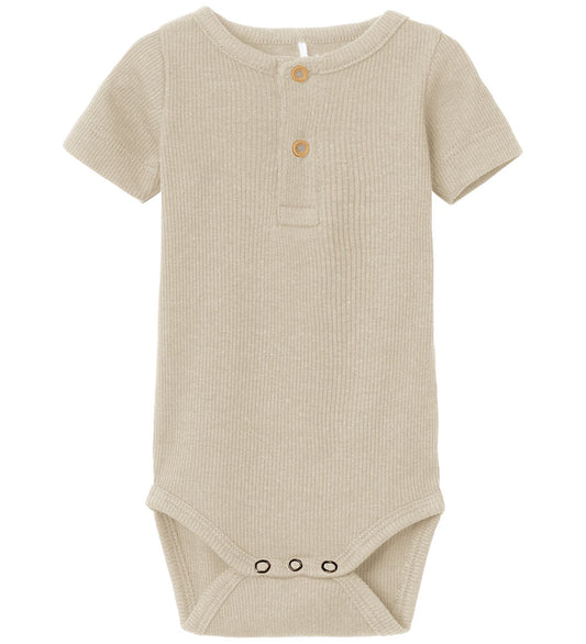 Name It Romper s/s - Noos - NbmKab - Puur Kasjmier - Name It - 1 jaar (80) - Rompers Korte Mouw