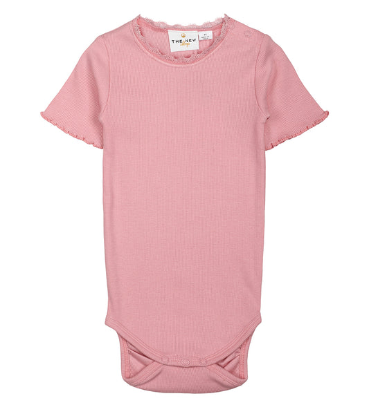 The New Romper s/s - TnsKrista - Rib - Roze Nectar - The New - 62 - Rompers Korte Mouw