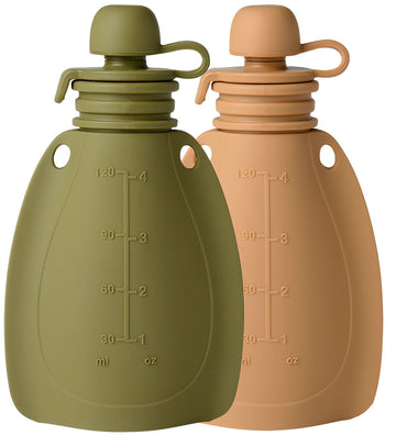 Mininor Smoothiezakjes - 2-pack - Silicone - 120 ml - Groen/Brui - Mininor - OneSize - Food Feeders