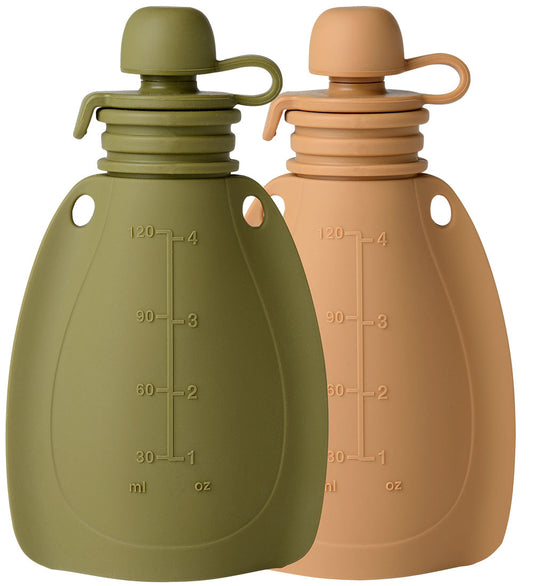 Mininor Smoothiezakjes - 2-pack - Silicone - 120 ml - Groen/Brui - Mininor - OneSize - Food Feeders