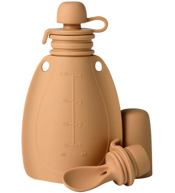 Mininor Smoothiezakje m. Lepel - Silicone - 120 ml - Bruin - Mininor - OneSize - Food Feeders