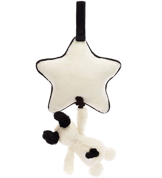 Jellycat Muziekmobiel m. Ster - Bashful Black & Cream Puppy - Jellycat - OneSize - Muziekmobielen
