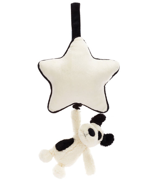 Jellycat Muziekmobiel m. Ster - Bashful Black & Cream Puppy - Jellycat - OneSize - Muziekmobielen