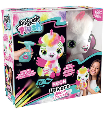 Airbrush Plush Knuffel - 23 cm - DYI Neon Eenhoorn - Airbrush Plush - OneSize - Knuffels