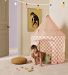 Kids Concept Speeltent - 100x130 cm - Abrikoos Ruiten - Kids Concept - OneSize - Speeltenten