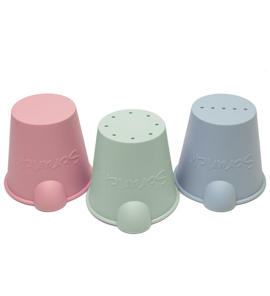 Scrunch Bath Buckets - 3-pack - Sage Green/Dusty Rose/Eendenei B - Scrunch - OneSize - Emmers