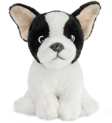 Living Nature Knuffel - 17x9 cm - Franse Bulldog Puppy - Wit/Zwa - Living Nature - OneSize - Knuffels