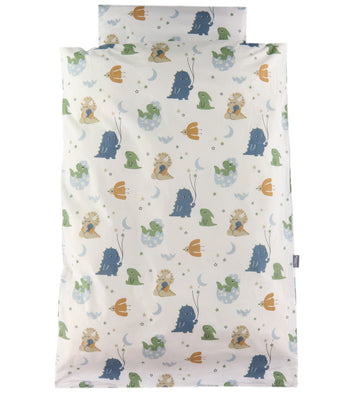 Nørgaard Madsens Beddengoed - Baby - Blauw/Groen m. Grote Dinosa - Nørgaard Madsens - Julinor - Beddengoed - Junior