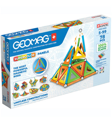 Geomag Magneetset - Supercolor Panels Recycled - 78 Onderdelen - Geomag - OneSize - Magnetisch speelgoed