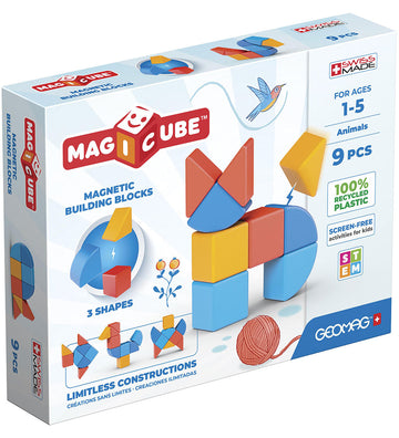 Geomag Magneetset - Magicube Shapes Dier gerecycleerd - 9 Onderd - Geomag - OneSize - Magnetisch speelgoed