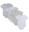 Pippi Baby Rompers s/s - 4-pack - Haven Mist - Pippi Baby - 56 - Rompers Korte Mouw