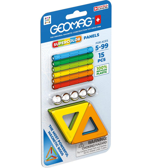 Geomag Magneetset - Supercolor Panels Recycled - 15 Onderdelen - Geomag - OneSize - Magnetisch speelgoed