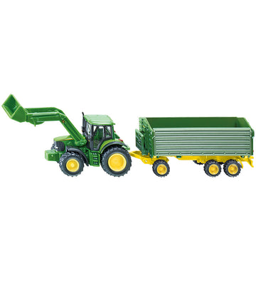 Siku Tractor m. Aanhangwagen - 1:87 - John Deere Met voorlader A - Siku - OneSize - Tractors