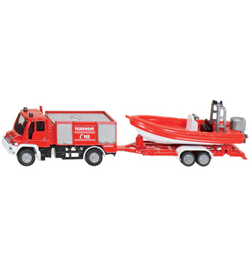 Siku Brandweerwagen m. Boot - 1:87 - Unimog vier Motor met boot - Siku - OneSize - Auto´s