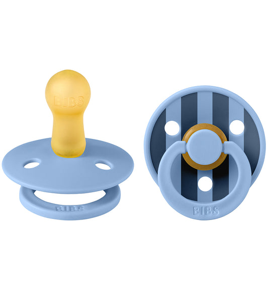 BIBS Colour Fopspenen - 2-pack - Maat 2 - Rond - Sky Blue/Steel  - BIBS - 6-18 mnd - Fopspenen
